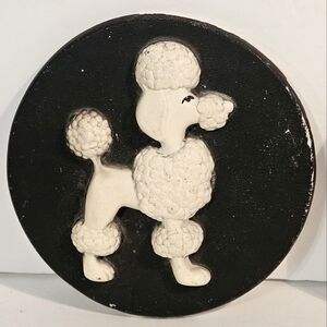 Vintage Danish Chalkware Pair Round Wall Plaques MCM Decor